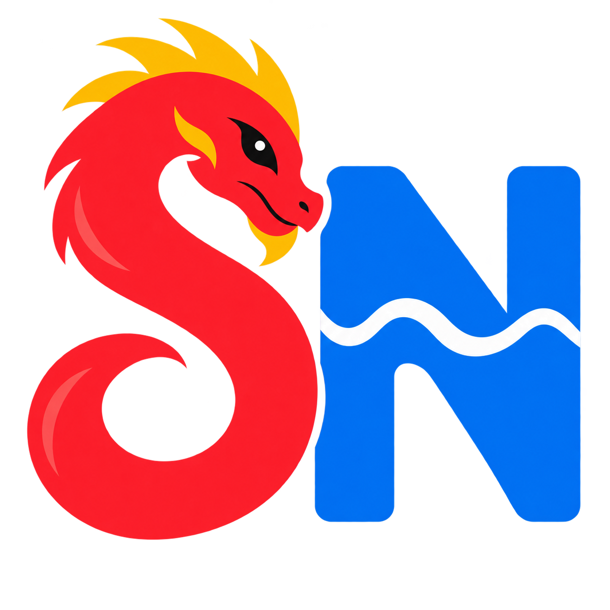 透明背景 SN 龙形标志